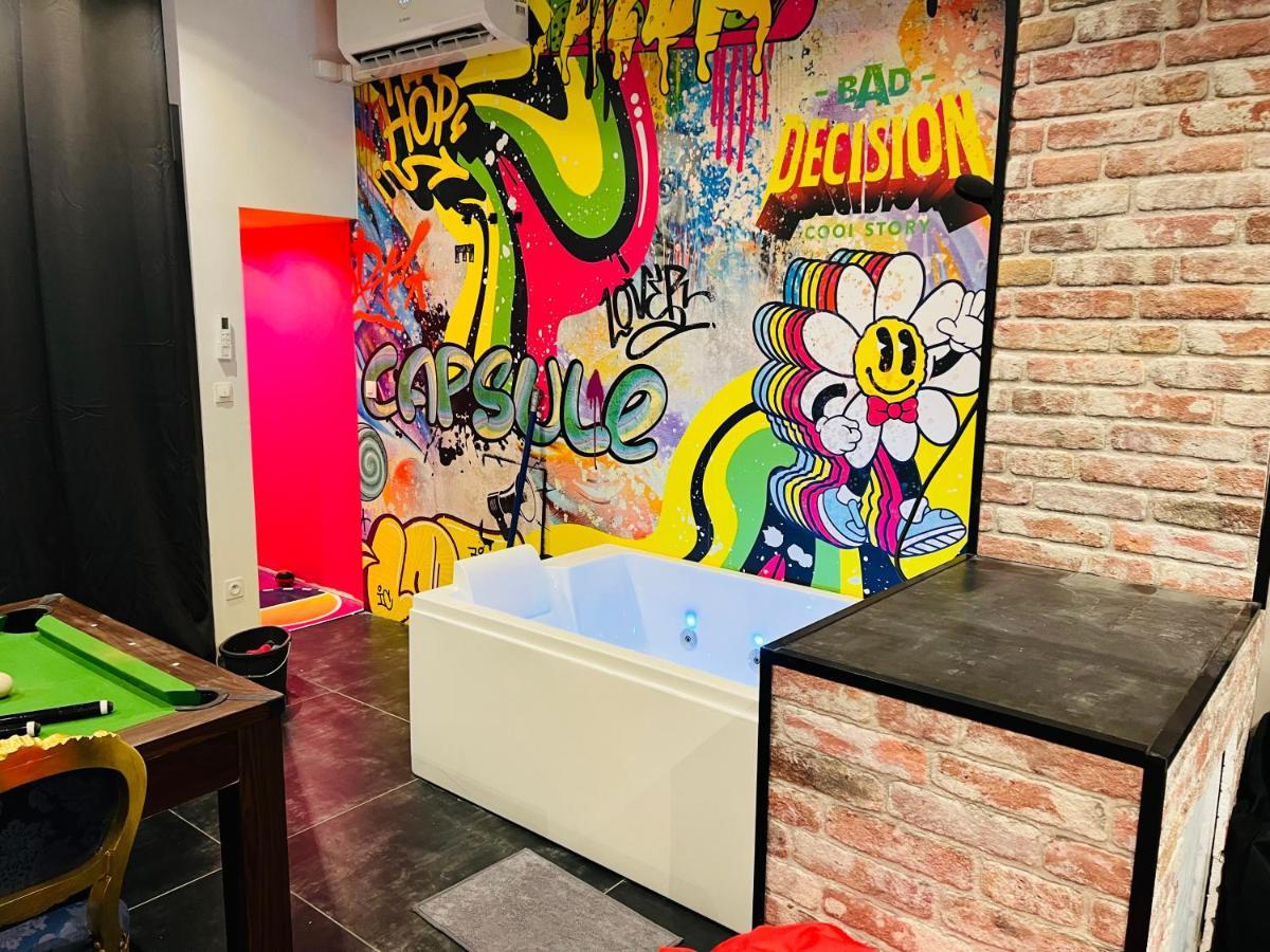 Capsule Street Art - Sauna- Jacuzzi - Playstation 5 - Billard - Netflix - Home Cinema - Terrasse Douai Extérieur photo